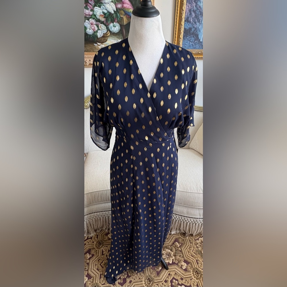 Hutch Navy and Gold Dress NWT